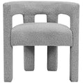  Color_Grey -- Athena Grey Boucle Fabric Upholstered Accent / Dining Chair IMAGE 1