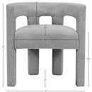  Color_Grey -- Athena Grey Boucle Fabric Upholstered Accent / Dining Chair IMAGE 5