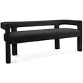  Color_Black -- Meridian Athena Boucle Fabric Upholstered Bench IMAGE 1