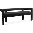  Color_Black -- Meridian Athena Boucle Fabric Upholstered Bench IMAGE 1