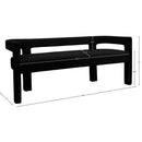  Color_Black -- Meridian Athena Boucle Fabric Upholstered Bench IMAGE 6