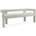  Color_Cream -- Athena Cream Boucle Fabric Upholstered Bench IMAGE 1
