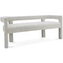  Color_Cream -- Athena Cream Boucle Fabric Upholstered Bench IMAGE 1
