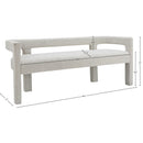  Color_Cream -- Athena Cream Boucle Fabric Upholstered Bench IMAGE 6