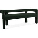  Color_Green -- Athena Green Boucle Fabric Upholstered Bench IMAGE 1