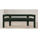  Color_Green -- Athena Green Boucle Fabric Upholstered Bench IMAGE 2