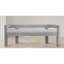  Color_Grey -- Athena Grey Boucle Fabric Upholstered Bench IMAGE 2