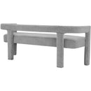  Color_Grey -- Athena Grey Boucle Fabric Upholstered Bench IMAGE 3