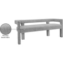  Color_Grey -- Athena Grey Boucle Fabric Upholstered Bench IMAGE 7