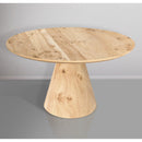  Meridian Linette 52" Natural Burl Wood Dining Table IMAGE 2