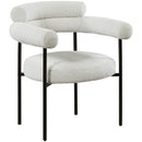  Color_Black/ Cream -- Blake Cream Boucle Fabric Upholstered Dining Chair IMAGE 1