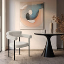  Color_Black/ Cream -- Blake Cream Boucle Fabric Upholstered Dining Chair IMAGE 2