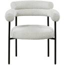  Color_Black/ Cream -- Blake Cream Boucle Fabric Upholstered Dining Chair IMAGE 4