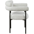 Color_Black/ Cream -- Blake Cream Boucle Fabric Upholstered Dining Chair IMAGE 5