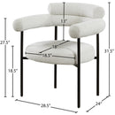  Color_Black/ Cream -- Blake Cream Boucle Fabric Upholstered Dining Chair IMAGE 7