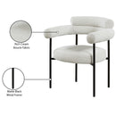  Color_Black/ Cream -- Blake Cream Boucle Fabric Upholstered Dining Chair IMAGE 8