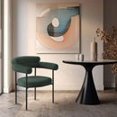  Color_Green -- Blake Green Boucle Fabric Upholstered Dining Chair IMAGE 2