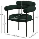  Color_Green -- Blake Green Boucle Fabric Upholstered Dining Chair IMAGE 7