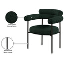  Color_Green -- Blake Green Boucle Fabric Upholstered Dining Chair IMAGE 8