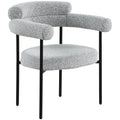  Color_Grey -- Blake Grey Boucle Fabric Upholstered Dining Chair IMAGE 1