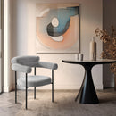  Color_Grey -- Blake Grey Boucle Fabric Upholstered Dining Chair IMAGE 2