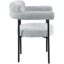  Color_Grey -- Blake Grey Boucle Fabric Upholstered Dining Chair IMAGE 5