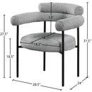  Color_Grey -- Blake Grey Boucle Fabric Upholstered Dining Chair IMAGE 7