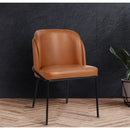  Color_Cognac -- Jagger Cognac Vegan Leather Upholstered Dining Chair IMAGE 2