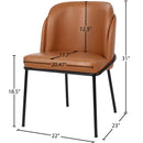  Color_Cognac -- Jagger Cognac Vegan Leather Upholstered Dining Chair IMAGE 8
