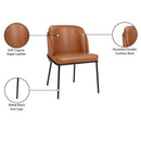  Color_Cognac -- Jagger Cognac Vegan Leather Upholstered Dining Chair IMAGE 9