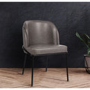  Color_Grey -- Jagger Grey Vegan Leather Upholstered Dining Chair IMAGE 2
