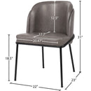  Color_Grey -- Jagger Grey Vegan Leather Upholstered Dining Chair IMAGE 8