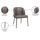  Color_Grey -- Jagger Grey Vegan Leather Upholstered Dining Chair IMAGE 9