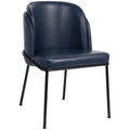  Color_Navy -- Jagger Navy Vegan Leather Upholstered Dining Chair IMAGE 1