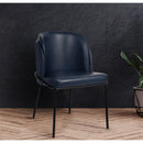  Color_Navy -- Jagger Navy Vegan Leather Upholstered Dining Chair IMAGE 2