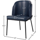  Color_Navy -- Jagger Navy Vegan Leather Upholstered Dining Chair IMAGE 8