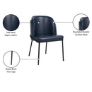  Color_Navy -- Jagger Navy Vegan Leather Upholstered Dining Chair IMAGE 9