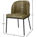  Color_Olive -- Jagger Olive Vegan Leather Upholstered Dining Chair IMAGE 8