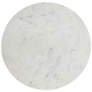  Color_White/Gold -- Meridian Round Emery Dining Table with Marble Top and Pedestal Base IMAGE 4