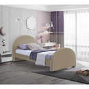  Color_Beige  Size_Twin  -- Brody Beige Velvet Upholstered Twin Bed IMAGE 2