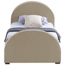  Color_Beige  Size_Twin  -- Brody Beige Velvet Upholstered Twin Bed IMAGE 3