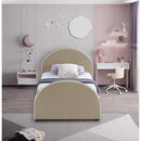  Color_Beige  Size_Twin  -- Brody Beige Velvet Upholstered Twin Bed IMAGE 4