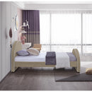  Color_Beige  Size_Twin  -- Brody Beige Velvet Upholstered Twin Bed IMAGE 5