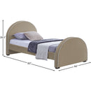  Color_Beige  Size_Twin  -- Brody Beige Velvet Upholstered Twin Bed IMAGE 7