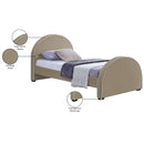 Color_Beige  Size_Twin  -- Brody Beige Velvet Upholstered Twin Bed IMAGE 8
