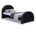  Color_Black Size_Twin -- Brody Black Velvet Upholstered Twin Bed IMAGE 1