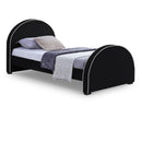 Color_Black  Size_Twin  -- Brody Black Velvet Upholstered Twin Bed IMAGE 1