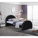  Color_Black  Size_Twin  -- Brody Black Velvet Upholstered Twin Bed IMAGE 2