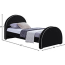 Color_Black  Size_Twin  -- Brody Black Velvet Upholstered Twin Bed IMAGE 7