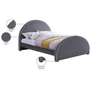 Meridian Brody Grey Velvet King Bed IMAGE 8